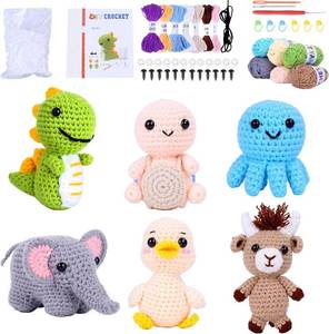 lot 11292 image: BOLDNOVA Beginners Crochet Kit Crochet Animal Kit for Beginners Kids, Adults, Craft Knitting Crocheting Kits with Step-by-Step Video Tutorials (Grey)