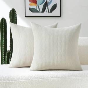 lot 11306 image: FUTEI Beige Decorative Throw Pillow Covers 20x20 Inch Set of 2,Soft Chenille Triangle Check Pattern Cushion Case,Modern Home Decor for Couch Bed Living Room
