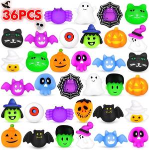 lot 11360 image: NPET 36pcs Halloween Mochi Squishies Toy, Kawaii Halloween Party Favor Squishies Toy Treats Goody Bag Filler Gifts, Ghost Spider Squishies Decoration Toys Stress Relief Toys Kids