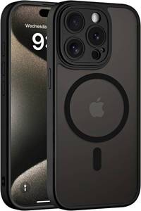 lot 11384 image: COOLQO Magnetic for iPhone 15 Pro Max Case, Compatible with MagSafe Translucent Matte Phone Case for 15 Pro Max, Military Drop Protection, Shockproof Protective Cover, Black