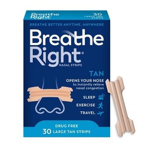 lot 11404 image: Breathe Right 30ct Tan Large Nasal Strips. BB 12-31-29