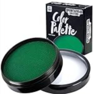 lot 11409 image: Lot of 3, Spooktacular Creations Halloween Makeup Face Body Paint Waterproof Foundation Cream Cake Tub, Halloween Party Cosplay Clown Sfx Costume and Dress Up Makeup for Adult(1 Oz, Green)