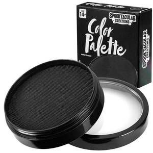 lot 11410 image: Lot of 2, Spooktacular Creations Halloween Makeup Face Body Paint Waterproof Foundation Cream Cake Tub, Halloween Party Cosplay Clown Sfx Costume and Dress Up Makeup for Adult(1 Oz, Black)