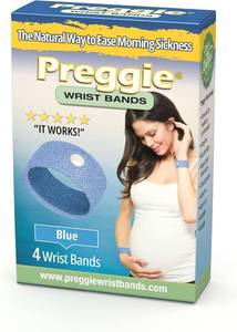 lot 11418 image: Three Lollies Preggie Anti-Nausea Wristbands Morning Sickness Relief - Side Effect Free - 2 Count (4 Wristbands) - Blue