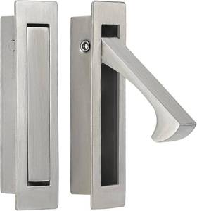 lot 11444 image: HOMOTEK Recessed Pocket Door Pull Handle, Edge Flush Pull, Hidden Finger Pull, Modern Pocket Hardware for Sliding Door, Size 80x22x16mm, Stainless Steel 304 (Satin Nickel, 2pack)