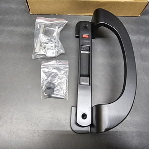 lot 11465 image: XIZUNRU Sliding Door Handle Set - Black C-Handle Hook Style Flush Mount for GlassPatio Doors, Diecast Replacement for Damaged Handles, Keyless Entry, Easy Install (Fits Most Sliding Doors)