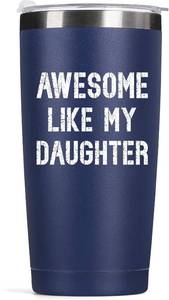 lot 11468 image: Fathers Day Dad Gifts from Daughter 20oz Navy Blue Stainless Steel Tumbler  Birthday & Christmas Gift for Bonus Dad Husband Father Coffee Mug