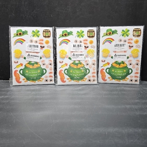 lot 11480 image: Lot of 3, 40 Sheets St Patricks Day Stickers for Kids, Saint Patrick Irish Sticker Leprechaun Gnome Shamrock, Make Your Own Stickers St Patricks Day Craft Party Decorations