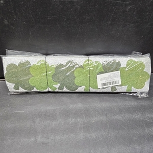 lot 11486 image: Lot ot 3, FYSUIMU 60 Pcs St. Patricks Day Glitter Bulletin Board Borders Sparkly Green Shamrock Clover Self-Adhesive Border Trim Sticker Decals for Home Classroom Irish Party Wall Decoration (FY0309)
