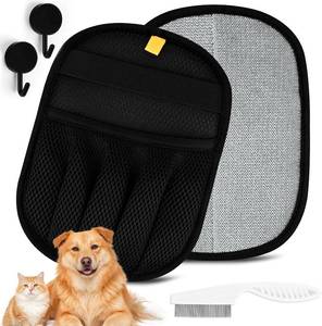 lot 11508 image: 2 Pack Pet Hair Remover Gloves, Upgrated Five-Finger Electrostatic Pet Hair Removal Glove for Cats and Dogs, Reusable Pet Hair Gloves for Couch, Furniture, Car Seat, Carpet