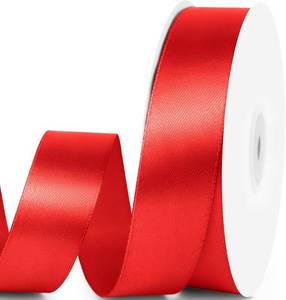 lot 11523 image: 1 x 50 Yards Satin Ribbon - Red Silk Ribbon with Spool - Ideal for Gift Wrapping, Floral Bouquets, Crafts, Wedding Party Decorations, Christmas and Sewing Projects ( 3)