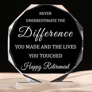 lot 11527 image: Chunful Happy Retirement Gifts for Men Women Never Understand the Difference You Made Keepsake and Paperweight Retirement Plaque Inspirational Gifts for Retired Teacher Police(Novel Style)