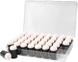 lot 11531 image: 40 Pieces Sponge Daubers WStorage Case - Great for Applying Ink, Chalk, Paint, and More to Your Projects - Fits Over The Finger and Makes Blending Accuracy Easier