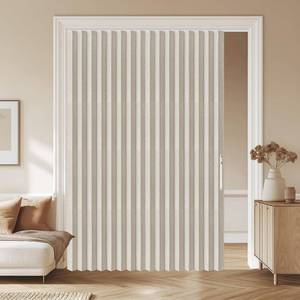 lot 13002 image: 100% Blackout Accordion Door Curtains Magnetic Door Curtain Blackout Curtains for Bedroom, Doorway Curtain Sets Included Tracks (1 Pack, 72W x 79 L,White)