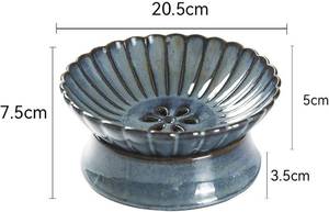 lot 13023 image: Fruit Bowl for Kitchen Counter Fruit Bowl, Ceramic Fruit Bowl Double-Layer Fruit Tray with Drain Hole, European-Style High-end Home Decoration Plate for Fruit Pasta Fruit Organizer,Blue (blue )