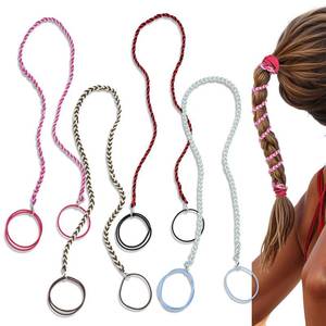 lot 13028 image: 4PCS 25 Spiral Braided Hair Ties for Women, No Damage Long Ponytail Holders Colorful Pony Tail Wrap Sports Hair Band Elastic Ties for Wind Water Swimming ( 2)