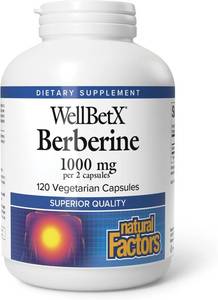 lot 13101 image: Natural Factors WellBetX Berberine - Daily Supplement Supports Metabolic Health - Formula Supports Healthy Heart - Gluten-Free & Vegan - 120 Vegetarian Capsules (120 Servings)