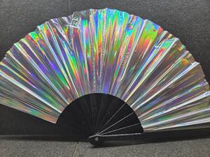 lot 13104 image: Boots on The Ground Hand Fan,Boots on The Ground Fan,Clap Fans for Line Dancing,Large Folding Hand Fan,Party,Dance Enthusiasts Gift (Irredescent)