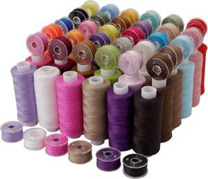 lot 13123 image: 72Pcs 36 Colors Prewound Bobbins,36 Colors 400 Yards per Polyester Thread Spools, for Hand and Machine Sewing, Emergency and Travel, DIY and Home,