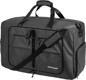 lot 13129 image: Waterproof Duffle Bag 60L Gym Bag for Women Foldie Travel Bag Duffle Bag for Travel Black Travel Duffel Bags Mens Travel Bag Foldable Heavy Duty Carry on Foldable Luggage Bag 23.2314.9610.24 inch