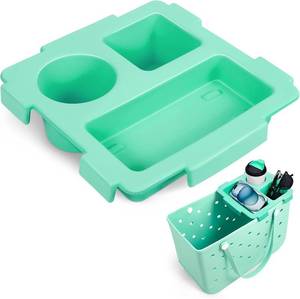 lot 13138 image: Half Topper Tray Accessories for Bogg Bag X-Large, Waterproof EVA Phone Holder & Top Cup Holder Fit for Stanley Cup 40oz - Organizer & Tray Topper for Bogg Bag (Green)