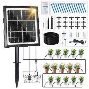 lot 13145 image: RDDSIVS Solar Drip Irrigation Kit System - DIY Automatic Watering Irrigation System Supported 15 Pots Plants,6 Timer Modes & 15m Hose, Anti-Siphon Watering Device for Garden,Balcony Plants,Outdoor