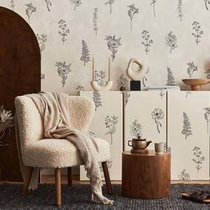 lot 13146 image: 12 Sheets Wildflower Wall Decals Retro Boho Black Floral Botanical Wall Stickers Vintage Aesthetic Mural Wall Art Decor for Spring Home Nursery Living Room Bedroom