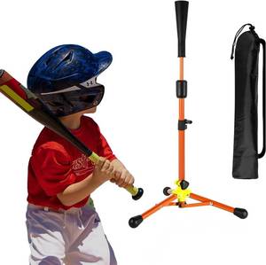 lot 13155 image: 23.5 to 39.76 Inches Baseball Tee for Kids, Batting Tees for Baseball with Carry Bag, Portable Stable Tanner Tee, Baseball Training Equipment Aged 5-12, Softball Tee for Batting and Hitting