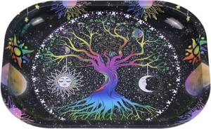 lot 13160 image: Rolling Trays Premium Metal Tray with Design - Perfect Size for Home Or Travel Accessories, Lifetree