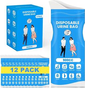 lot 13164 image: Disposable Pee Bags, 900ML Urine Bags for Women Men, 81224 Pack Emergency Portable Urinal Bag and Vomit Bag Female Urinal Bags for Travel, Camping, Traffic Jams, Patient, Pregnant