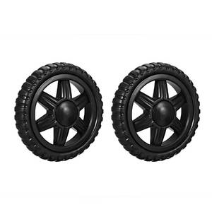 lot 13176 image: uxcell Shopping Cart Wheel Replacement 5 Inch Dia Rubber Foaming Black 2Pcs (Load Capacity 6.6 Lbs Each)