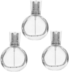 lot 13215 image: 3Pcs 25ml Refillable Crystal Glass Atomizer Empty Fine Mist Spray Perfume Bottle (Silver)