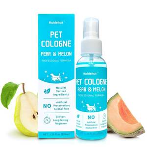 lot 13221 image: Ruidehut Pet Cologne, Sweet Pear & Melon Scent, Long Lasting Fragrance, Deodorize & Refresh, For Dogs, Cats, Puppies, 3.38 fl.oz