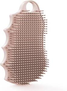 lot 13223 image: Silicone Body Scrubber Silver-Infused Dual-Sided 3-in-1 for Shower, Body CleaningMassageExfoliator Body Brush Buffer for Men and Women, Silicone Loofah, Non-Slip Handle (Sand Pink)
