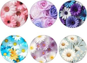 lot 13230 image: (6 Pack) Collapsible Cell Phone Grip for Smartphones,Expanding Cellphone Holder for Phone - Flower