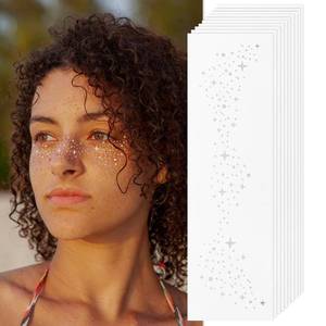 lot 13232 image: Glitter Freckles Face Tattoo - Silver Glitter Speckles - Glow Up Makeup Patches - Cute Makeup Accessories for Women - 10 Sheets