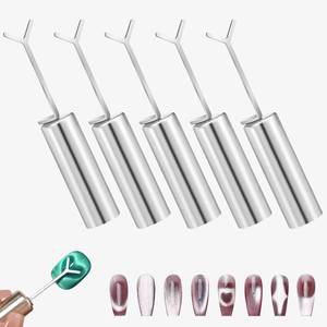 lot 13233 image: 5 Pcs Heart Magnet for Cat Eye Gel Polish, Cat Eye Magnetic Nail Art Tool SetMagnet Sticks with Y-Shaped Guide for Nails, Magnetic Nail Art Tool for Stunning Cat Eye Effect, DIY Manicure Kit