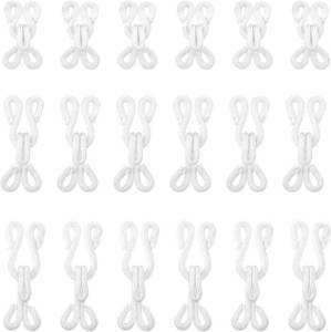 lot 13235 image: 60 Sets Sewing Hooks and Eyes Closure, White Metal Bra Hooks Replacement Hidden Hook for Sewing Clothing Trousers Skirts Bra Hook Replacement ( 2)