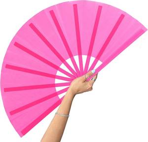 lot 13238 image: 13inch Large Rave Fan Popping Fan Clacking Fans for Line Dancing,Hand Fans for Women Foldable,Boots on The Ground Fan,Portable for Outdoor,Wedding,Party,Decoration(Pink,1 Pack)