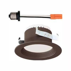lot 13248 image: 4 in. 3000K Soft White Integrated LED Recessed CEC-T20 Baffle Trim in Bronze