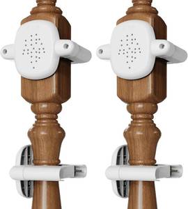 lot 13252 image: Upgrade 2 Pcs Baby Gate Banister Adapter No Drill Stair Railing Mount, Fits 2 3.5 RoundSquare Posts, Compatible with Baby & Pet Safety Gates(White, Standard-W)