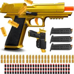 lot 13253 image: Soft Bullet Toy Gun with Ejecting Shells Safe EVA Foam Bullets Toy Pistol, Educational Toy Gun for Kids, Boys, Gifts, Outdoor Play, Role Play, Easy to Use and Fun Shooting Experience-Gold