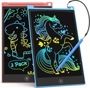 lot 13262 image: TECJOE 2 Pack LCD Writing Tablet, 10 Inch Colorful Doodle Board Drawing Tablet for Kids, Kids Travel Learning Toys Christmas Birthday Gifts for 3 4 5 6 Year Old Boys and Girls Toddlers