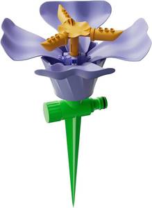 lot 13269 image: Rotating Flower Garden Sprinkler for Yard, Adjustable Spray Modes, Large Area Coverage, Easy Hose Connection, Red, Purple