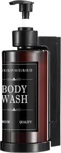 lot 13304 image: Shampoo and Conditioner Dispenser for Shower Wall, Body Wash Dispenser with 5 Waterproof Labels, No-Drill Wall Mounted Shower Soap Dispenser for Bathroom Decor Upgrade - Brown 1 Chamber