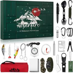 lot 13307 image: Artmag Survival Kit Advent Calendar - 24 Days Christmas Countdown Calendar with Survival Tool Xmas Surprise Gifts for Men Teen Boys Husband Adventurers