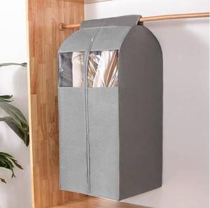 lot 13316 image: Waterproof Hanging Clothes Bag with Clear Window - Dustproof Garment Rack Cover for Coats, Suits, Dresses & Seasonal Clothing Protection