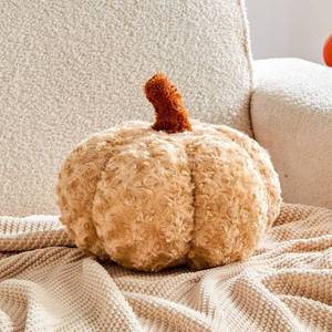 lot 13349 image: Pumpkin Pillows, Halloween Pumpkin Decoration Throw Pillow, Cute Thanksgiving Pumpkin Shaped Throw Pillows Gifts, 8 Soft Beige Faux Rabbit Fur for Fall Funny Decorations