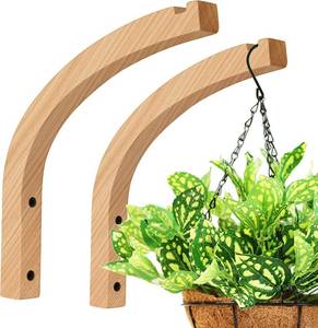 lot 13353 image: Wooden Plant Hangers - Hanging Plant Hooks for Indoor Outdoor, Wood Hanging Wall Plant Hooks Heavy Duty for Flower Pots Wind Chimes and Bird Feeders(2-Pack,8-Inch)