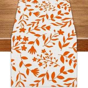 lot 13357 image: Floral Fall Table Runner 72 Inch Seasonal Autumn Thanksgiving Kitchen Dining Room Table Decorations for Home Party Decor(2)